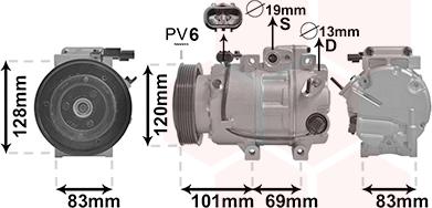 Van Wezel 8200K439 - Компрессор кондиционера autospares.lv