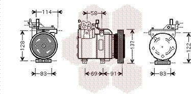 Van Wezel 8200K199 - Компрессор кондиционера autospares.lv