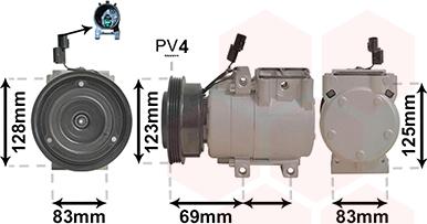 Van Wezel 8200K198 - Компрессор кондиционера autospares.lv