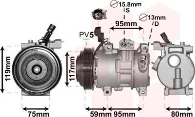 Van Wezel 8200K319 - Компрессор кондиционера autospares.lv