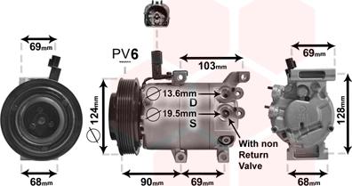 Van Wezel 8200K382 - Компрессор кондиционера autospares.lv