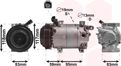 Van Wezel 8200K323 - Компрессор кондиционера autospares.lv