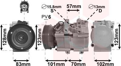 Van Wezel 8200K209 - Компрессор кондиционера autospares.lv