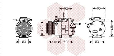 Van Wezel 8200K214 - Компрессор кондиционера autospares.lv