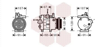 Van Wezel 8200K215 - Компрессор кондиционера autospares.lv