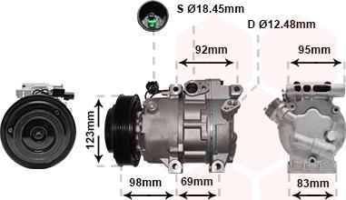 Van Wezel 8200K239 - Компрессор кондиционера autospares.lv