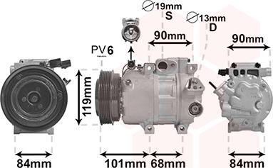 Van Wezel 8200K237 - Компрессор кондиционера autospares.lv