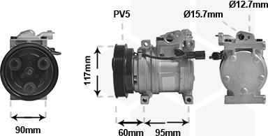 Van Wezel 8201K701 - Компрессор кондиционера autospares.lv