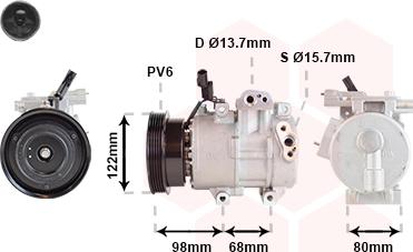 Van Wezel 8201K703 - Компрессор кондиционера autospares.lv