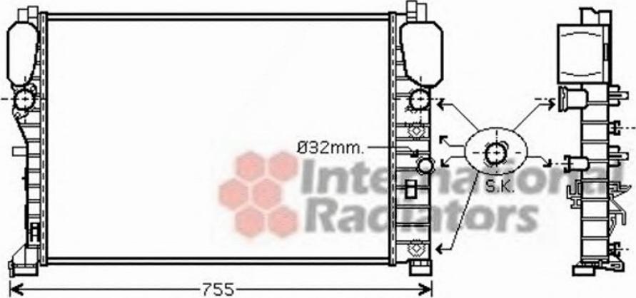 Van Wezel 30002440 - Радиатор, охлаждение двигателя autospares.lv