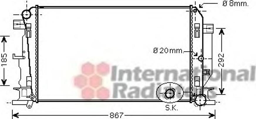 Van Wezel 30002402 - Радиатор, охлаждение двигателя autospares.lv