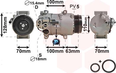 Van Wezel 3000K434 - Компрессор кондиционера autospares.lv