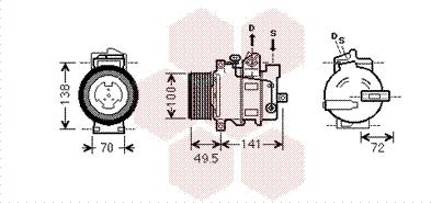 Van Wezel 3000K476 - Компрессор кондиционера autospares.lv