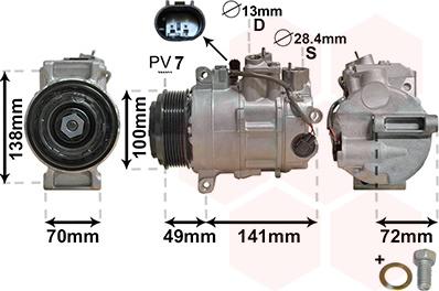 Van Wezel 3000K560 - Компрессор кондиционера autospares.lv