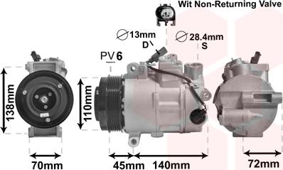 Van Wezel 3000K568 - Компрессор кондиционера autospares.lv