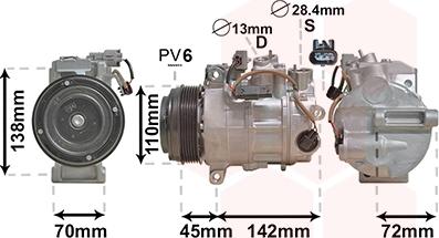 Van Wezel 3000K697 - Компрессор кондиционера autospares.lv