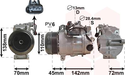 Van Wezel 3000K683 - Компрессор кондиционера autospares.lv