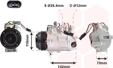 Van Wezel 3000K676 - Компрессор кондиционера autospares.lv