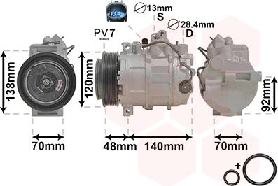 Van Wezel 3000K393 - Компрессор кондиционера autospares.lv