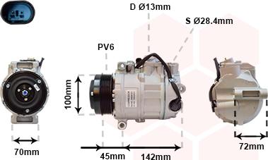 Van Wezel 3000K351 - Компрессор кондиционера autospares.lv