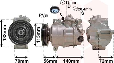 Van Wezel 3000K704 - Компрессор кондиционера autospares.lv