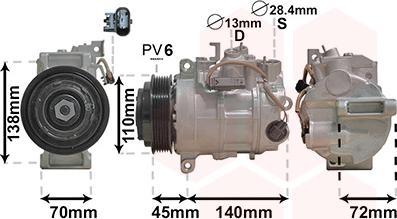 Van Wezel 3000K705 - Компрессор кондиционера autospares.lv