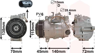 Van Wezel 3000K710 - Компрессор кондиционера autospares.lv