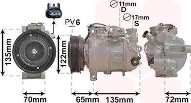 Van Wezel 3001K705 - Компрессор кондиционера autospares.lv