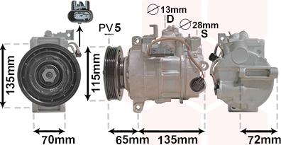 Van Wezel 3001K702 - Компрессор кондиционера autospares.lv