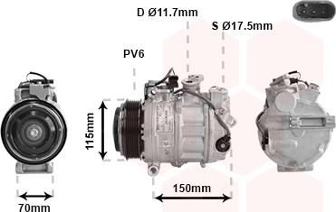 Van Wezel 3001K707 - Компрессор кондиционера autospares.lv