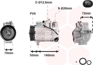 Van Wezel 3001K714 - Компрессор кондиционера autospares.lv