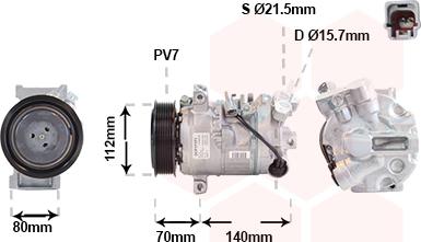 Van Wezel 3001K715 - Компрессор кондиционера autospares.lv