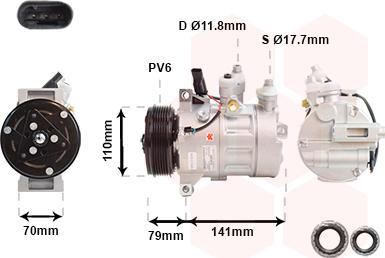 Van Wezel 3001K710 - Компрессор кондиционера autospares.lv