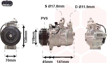 Van Wezel 3001K711 - Компрессор кондиционера autospares.lv