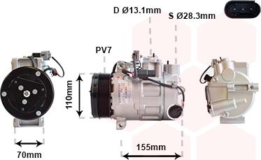 Van Wezel 3001K712 - Компрессор кондиционера autospares.lv