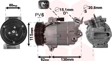 Van Wezel 3300K390 - Компрессор кондиционера autospares.lv