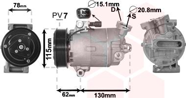 Van Wezel 3300K386 - Компрессор кондиционера autospares.lv