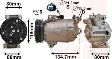 Van Wezel 3301K700 - Компрессор кондиционера autospares.lv