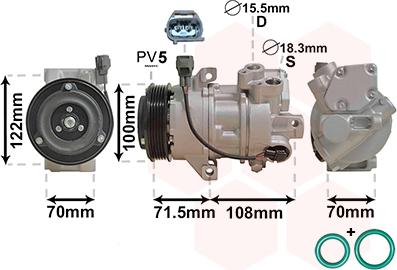 Van Wezel 3200K249 - Компрессор кондиционера autospares.lv