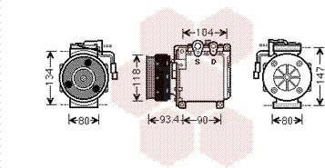 Van Wezel 3200K212 - Компрессор кондиционера autospares.lv