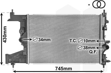 Van Wezel 37002484 - Радиатор, охлаждение двигателя autospares.lv