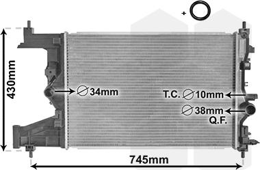 Van Wezel 37002485 - Радиатор, охлаждение двигателя autospares.lv