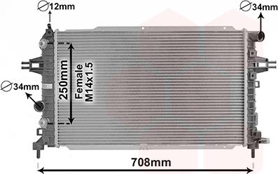 Van Wezel 37002625 - Радиатор, охлаждение двигателя autospares.lv