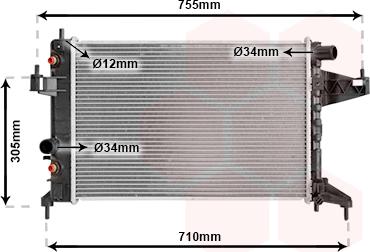 Van Wezel 37002308 - Радиатор, охлаждение двигателя autospares.lv