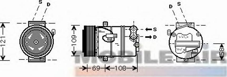 Van Wezel 3700K445 - Компрессор кондиционера autospares.lv