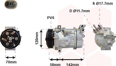 Van Wezel 3700K448 - Компрессор кондиционера autospares.lv