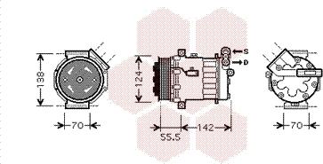 Van Wezel 3700K447 - Компрессор кондиционера autospares.lv