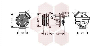 Van Wezel 3700K450 - Компрессор кондиционера autospares.lv