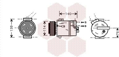 Van Wezel 3700K451 - Компрессор кондиционера autospares.lv