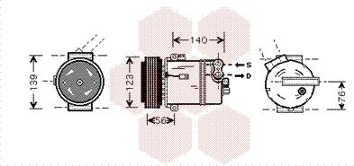 Van Wezel 3700K463 - Компрессор кондиционера autospares.lv